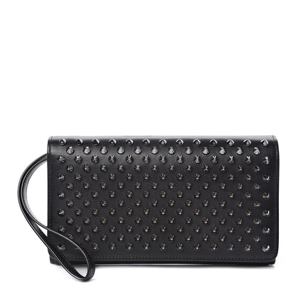 Christian Louboutin Calfskin Macaron Spiked Flap Wallet Black 1 of 9