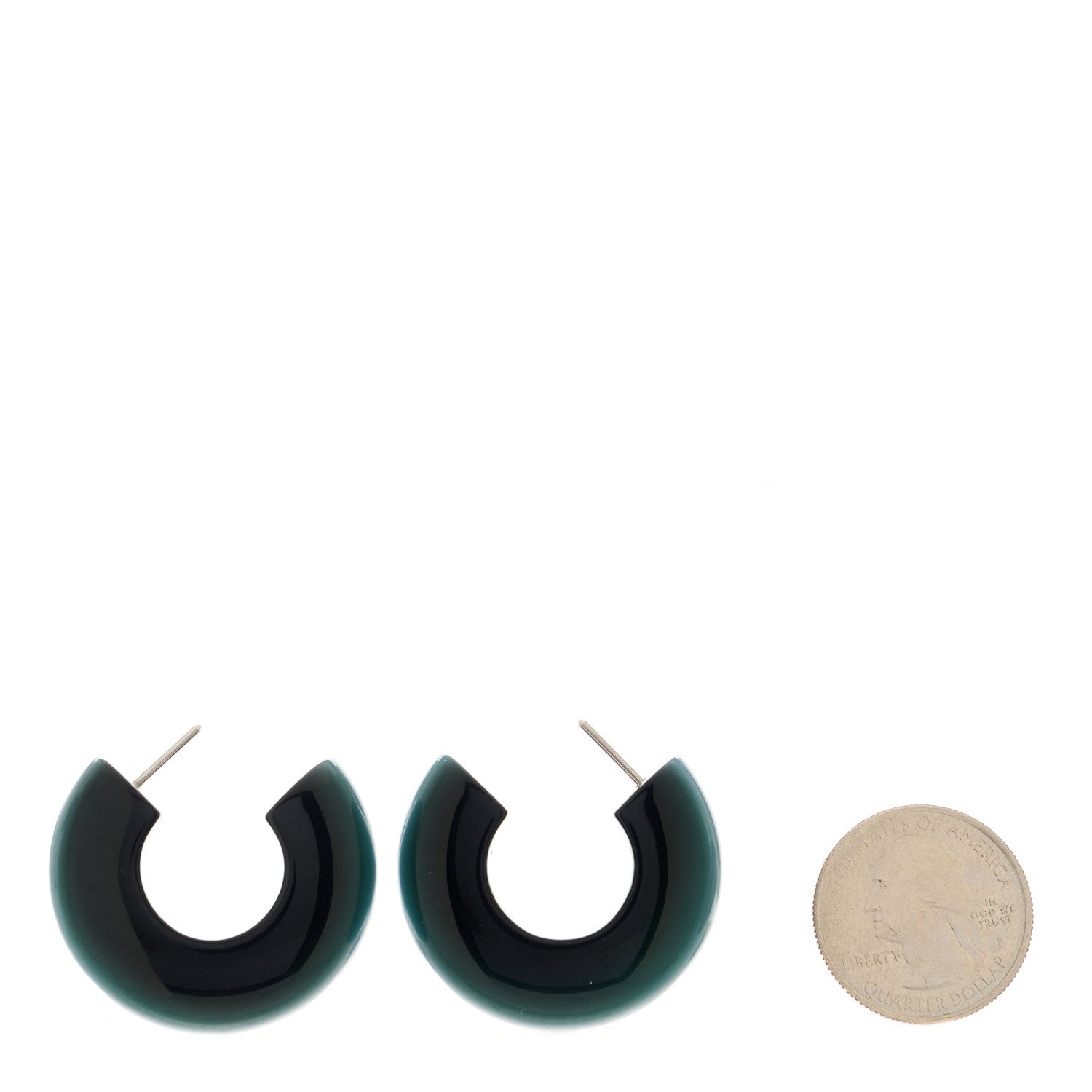 Hermes Buffalo Horn Hoop Earrings By The Sea 2 of 8