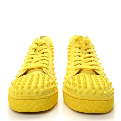 Christian Louboutin Veau Velours Mens Louis Spikes Flat Sneakers 46 Yellow 2 of 9