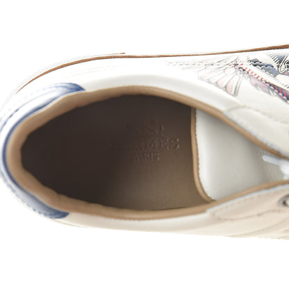 Hermes Calfskin Pegase Pop Polo Sneakers 37.5 Multicolor White 7 of 11