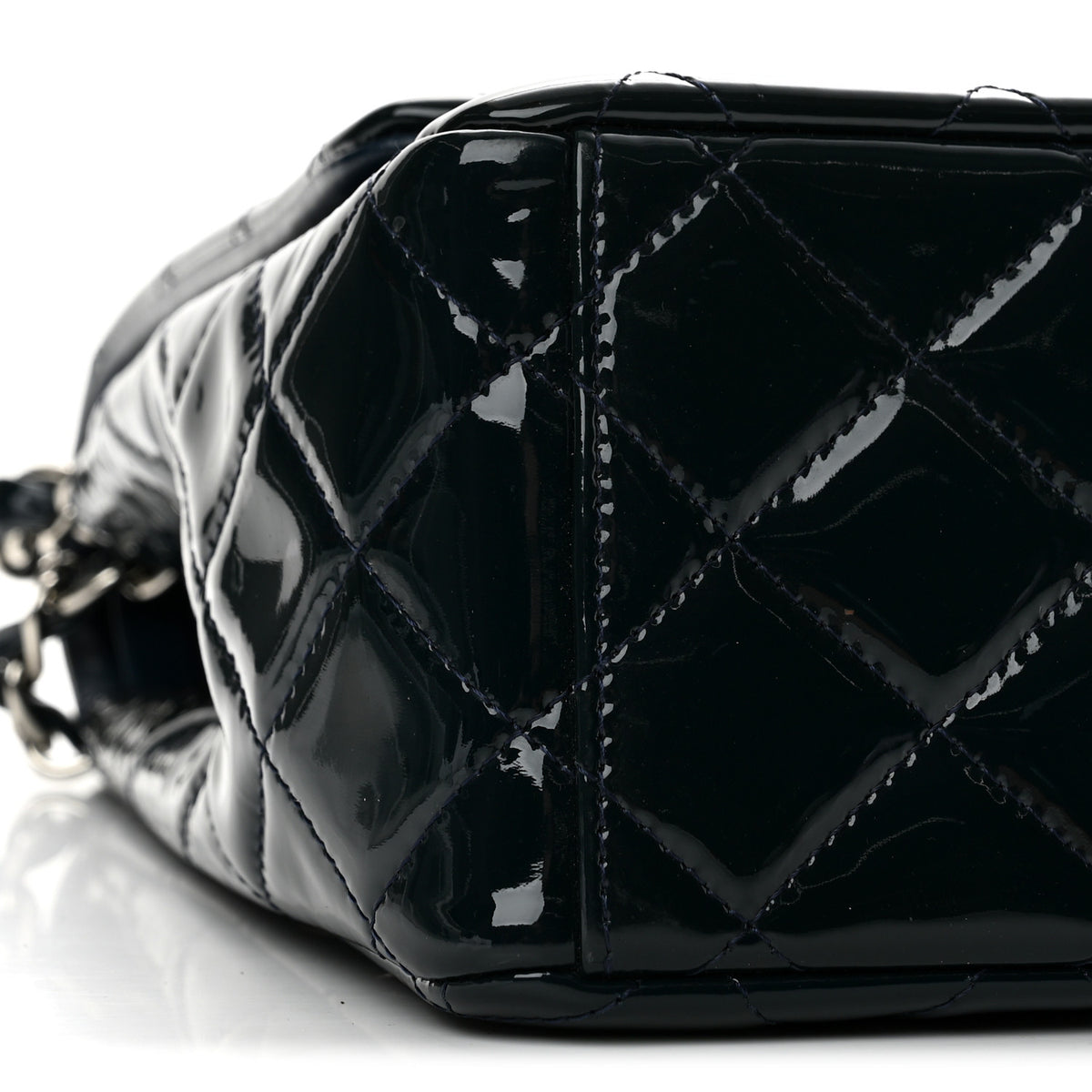 Chanel Patent Quilted Maxi Double Flap Navy Blue 9 of 12