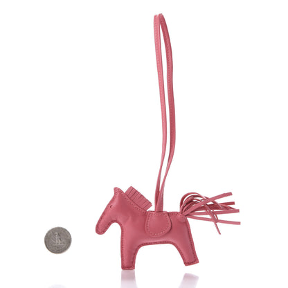 Hermes Milo Lambskin Grigri Rodeo Horse Bag Charm PM Rose Azalee 3 of 5