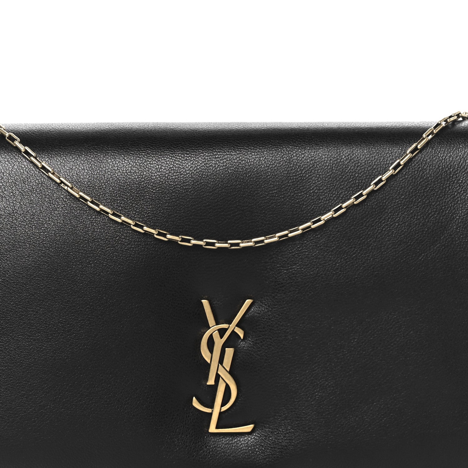 Saint Laurent Padded Lambskin Mini Calypso Wallet On Chain WOC Black 9 of 11