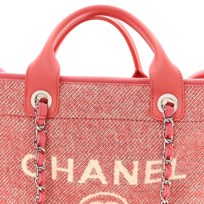 Chanel Mixed Fibers Calfskin Medium Deauville Tote Pink 8 of 12