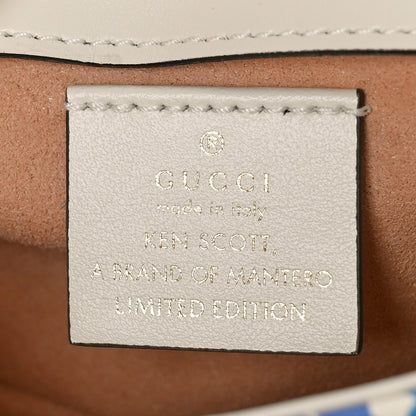 Gucci X KEN SCOTT Calfskin Matelasse Floral Print Super Mini GG Marmont Shoulder Bag Ivory Pink 6 of 8