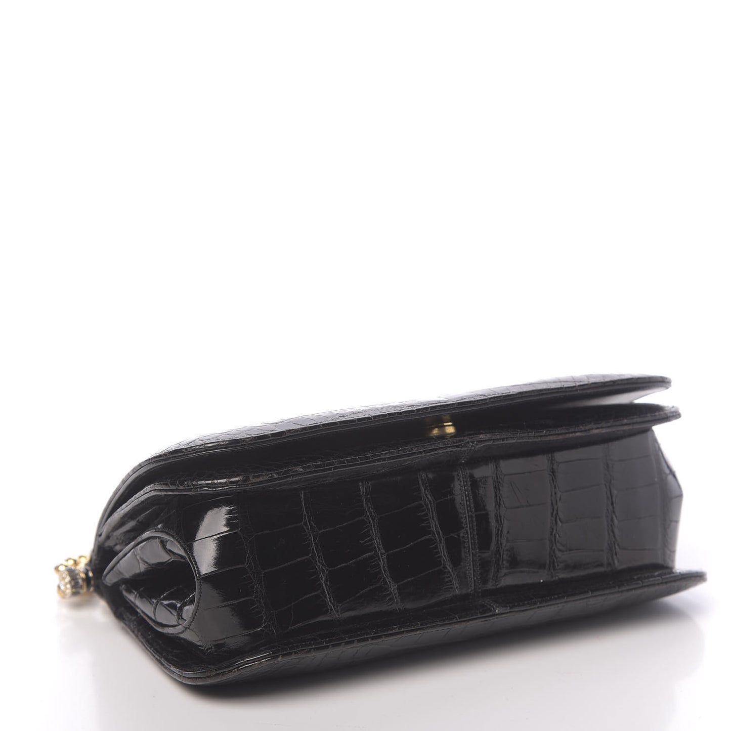Alligator Crystal Evening Bag Black