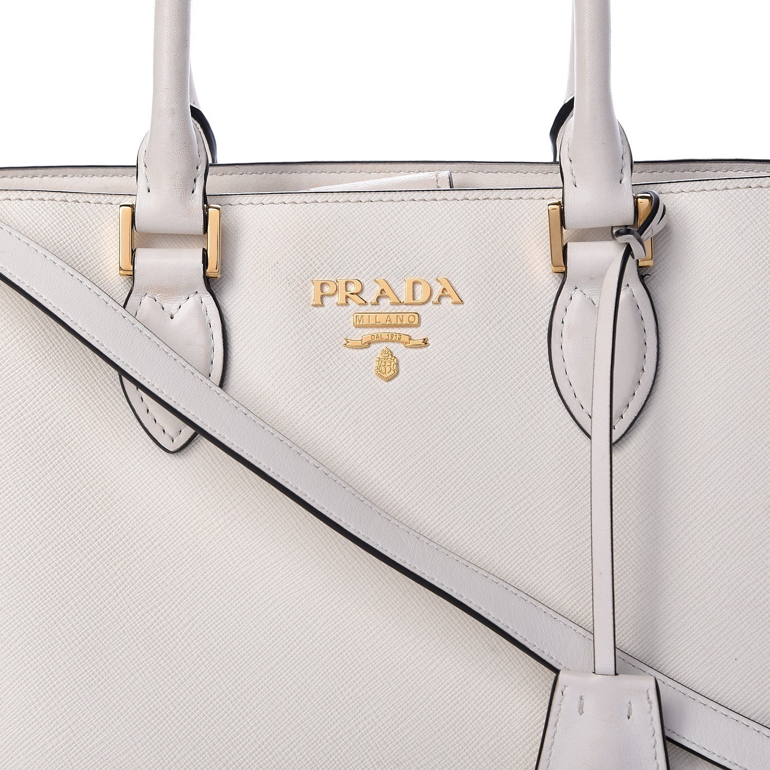 Prada Saffiano Soft Calfskin Zippered Tote White 13 of 21