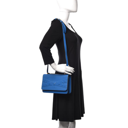 Versace Supple Calfskin Tribute X Shoulder Bag Blue 2 of 10