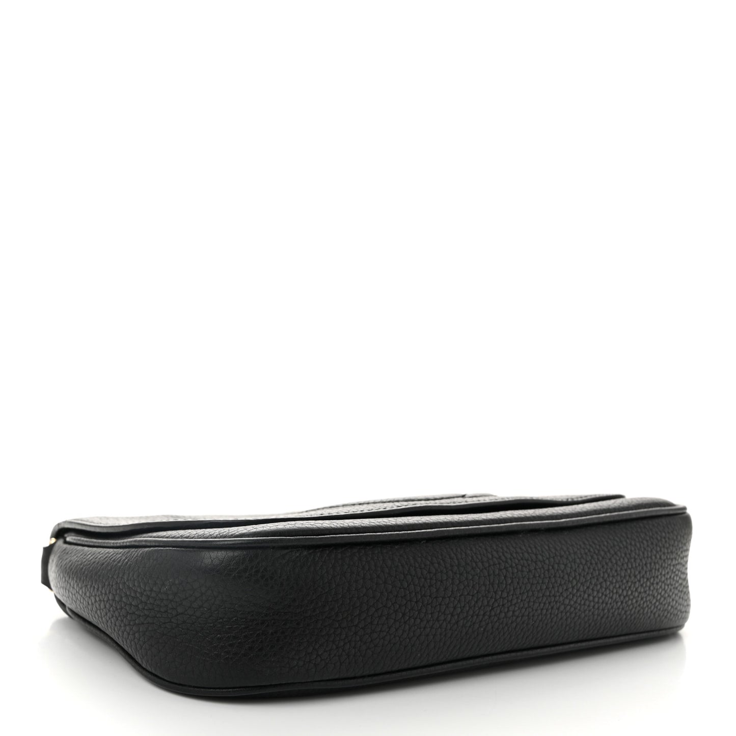 Pebbled Calfskin Medium Soho Flap Crossbody Black