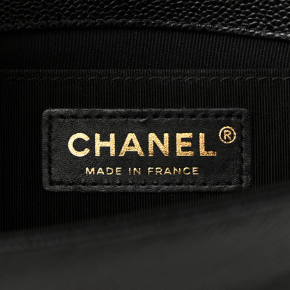 Chanel Caviar Chevron Quilted Medium Boy Flap Black 6 of 13