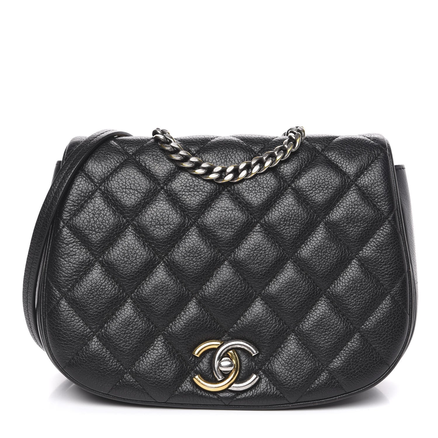 Chanel Calfskin Quilted Small Casual Pocket Messenger Flap Black 1 of 10