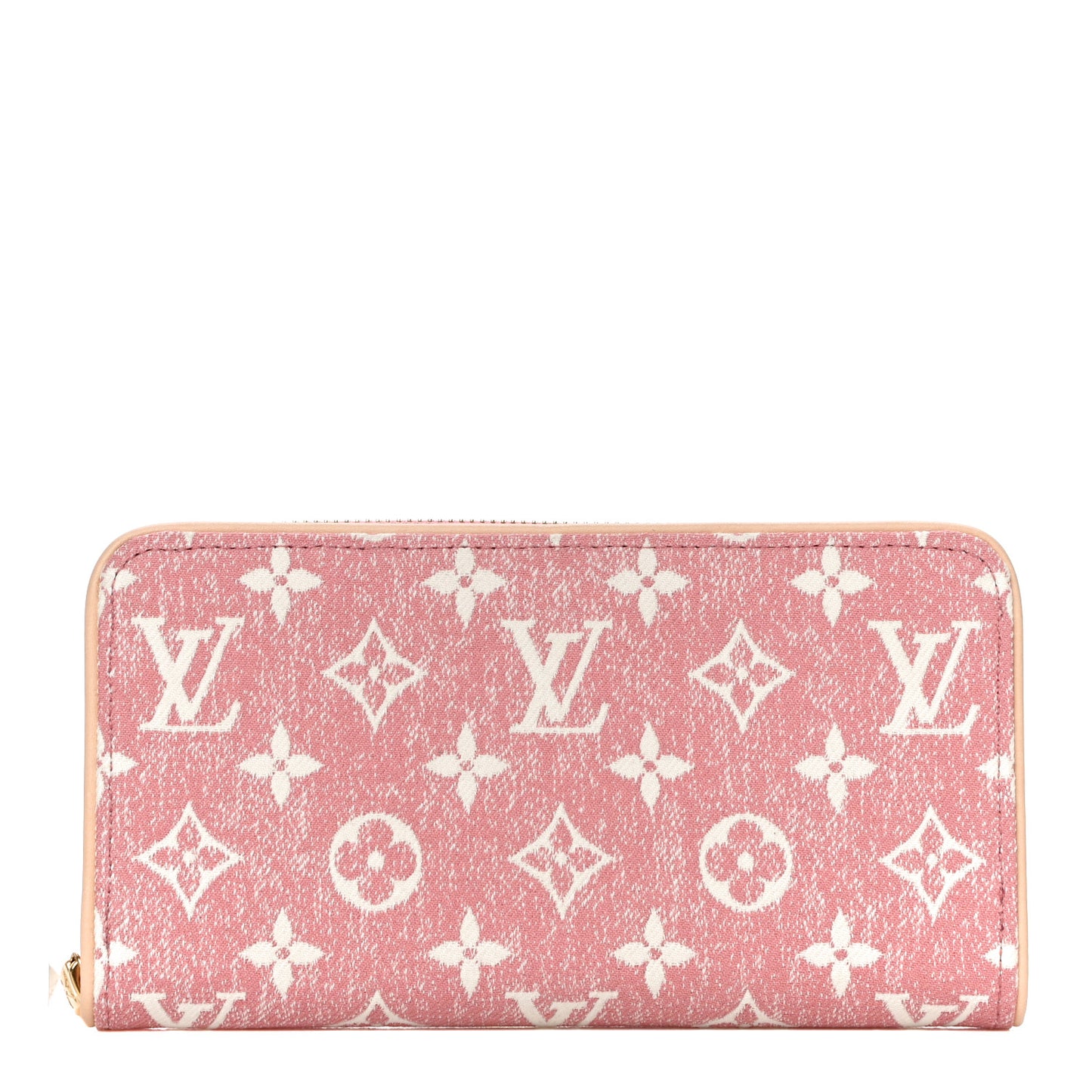 Denim Monogram Jacquard Zippy Wallet Pink