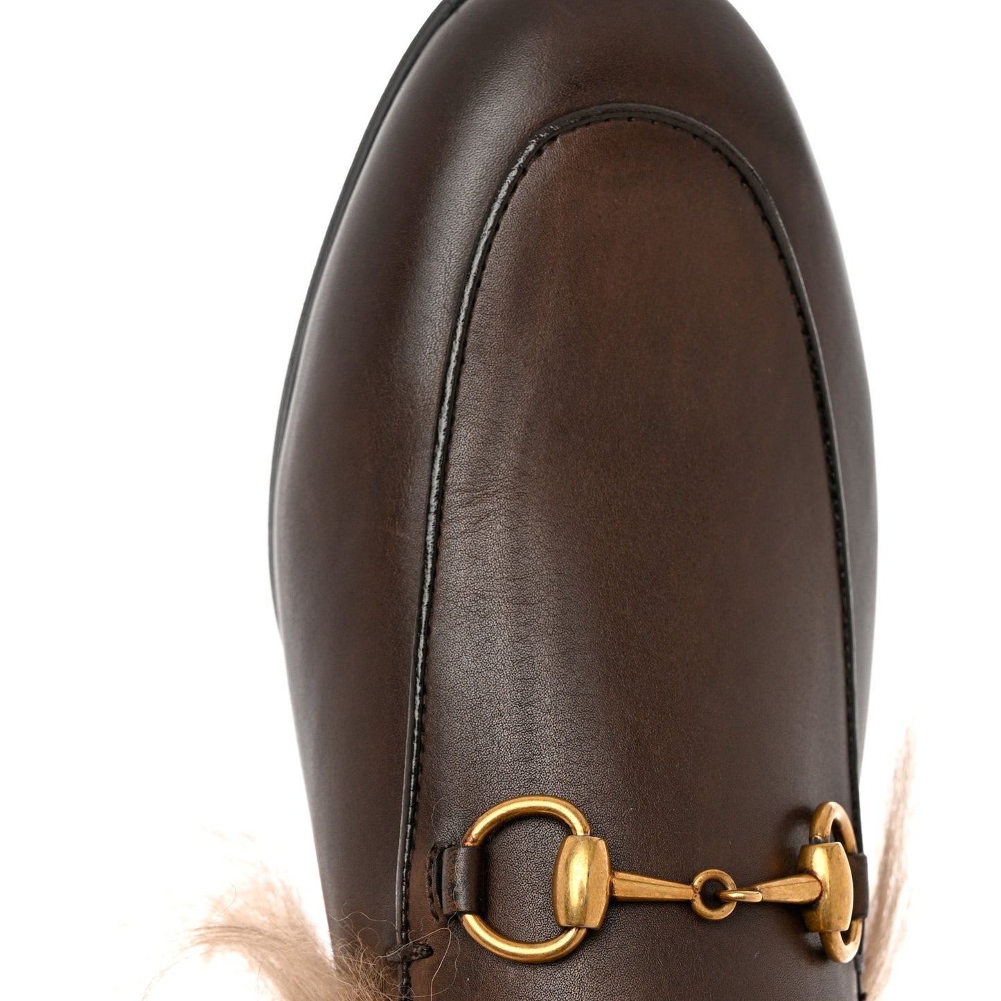 Calfskin Fur Womens Princetown Slippers 36 Brown