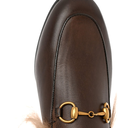 Gucci Calfskin Fur Womens Princetown Slippers 36 Brown 8 of 9