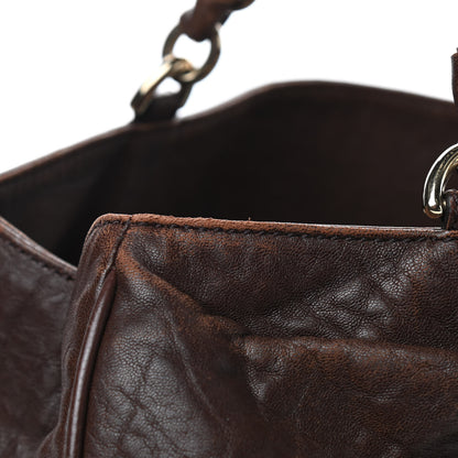 Fendi Crinkled Lambskin Mia Tote Cognac 10 of 14
