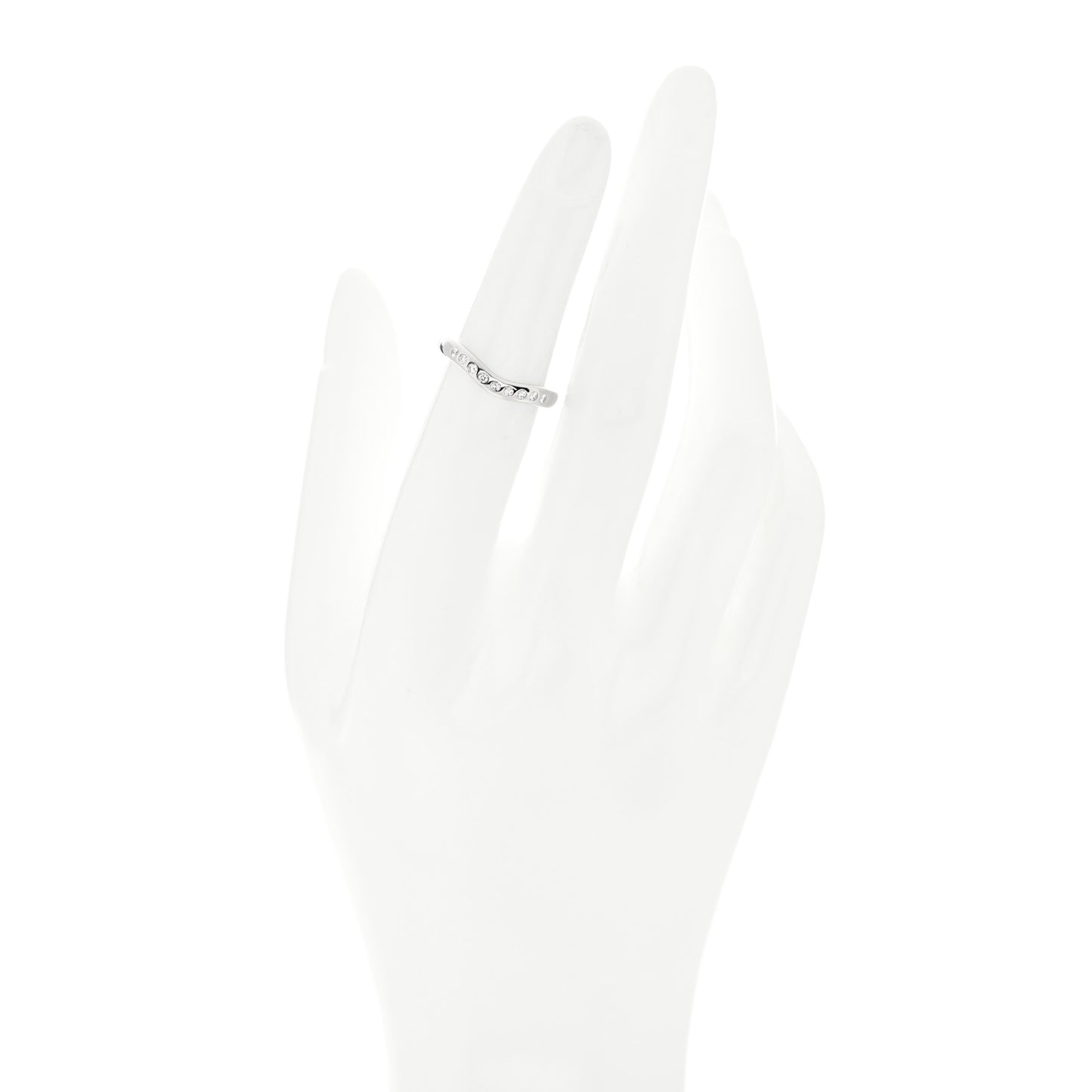 Platinum Diamond Elsa Peretti Curved Wedding Band Ring 49 5
