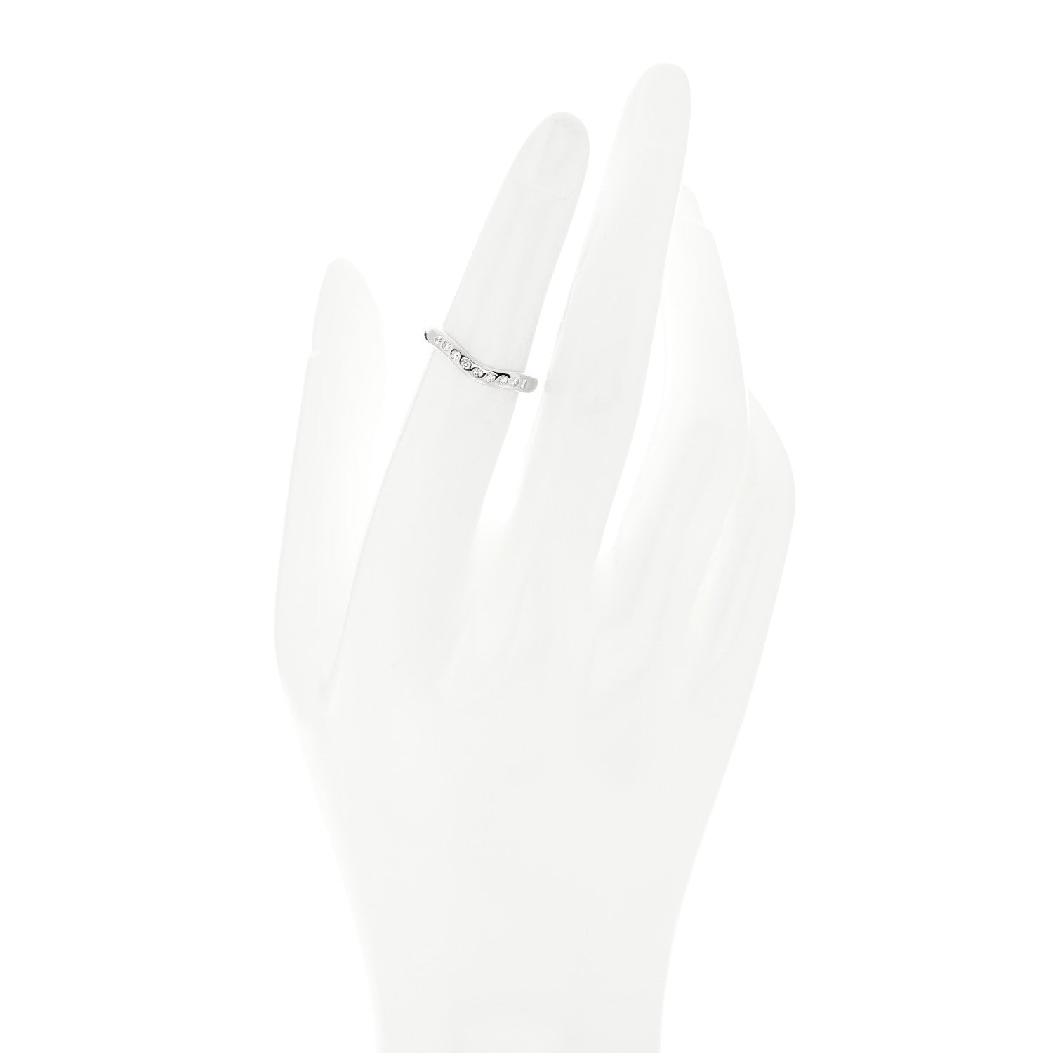 Tiffany Platinum Diamond Elsa Peretti Curved Wedding Band Ring 49 5 2 of 5
