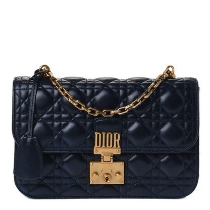 Christian Dior Lambskin Cannage Small Dioraddict Flap Bag Navy 1 of 4