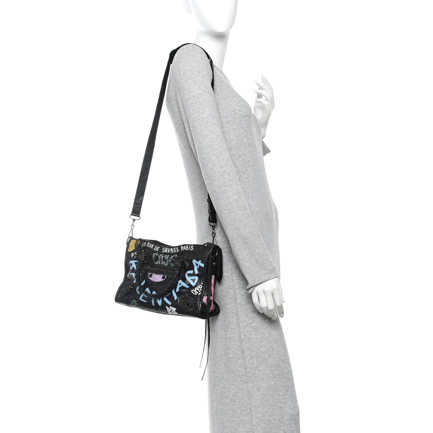 Agneau Graffiti All Over Classic Hardware S City Black Multicolor
