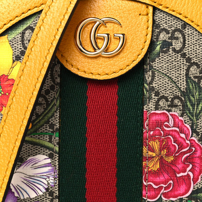 Gucci GG Supreme Monogram Flora Web Mini Ophidia Round Shoulder Bag Beige Multicolor Crop 9 of 11