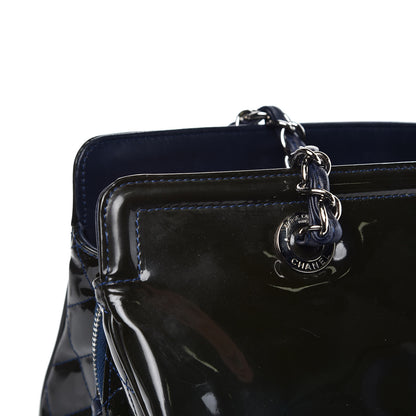 Chanel Vinyl Lipstick Tote Dark Navy Blue 13 of 14