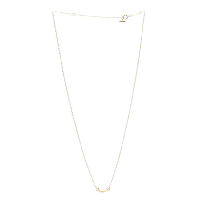 Tiffany 18K Yellow Gold Mini T Smile Pendant Necklace 3 of 6