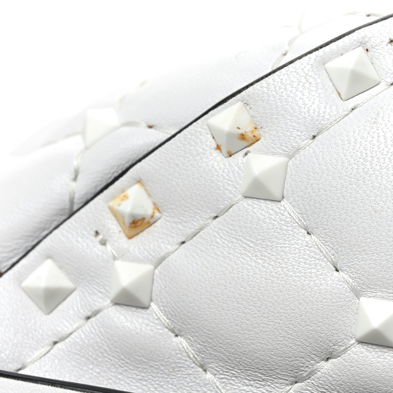 Valentino Garavani Lambskin Free Rockstud Spike Bowling Bag White 10 of 10