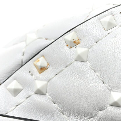 Valentino Garavani Lambskin Free Rockstud Spike Bowling Bag White 10 of 10