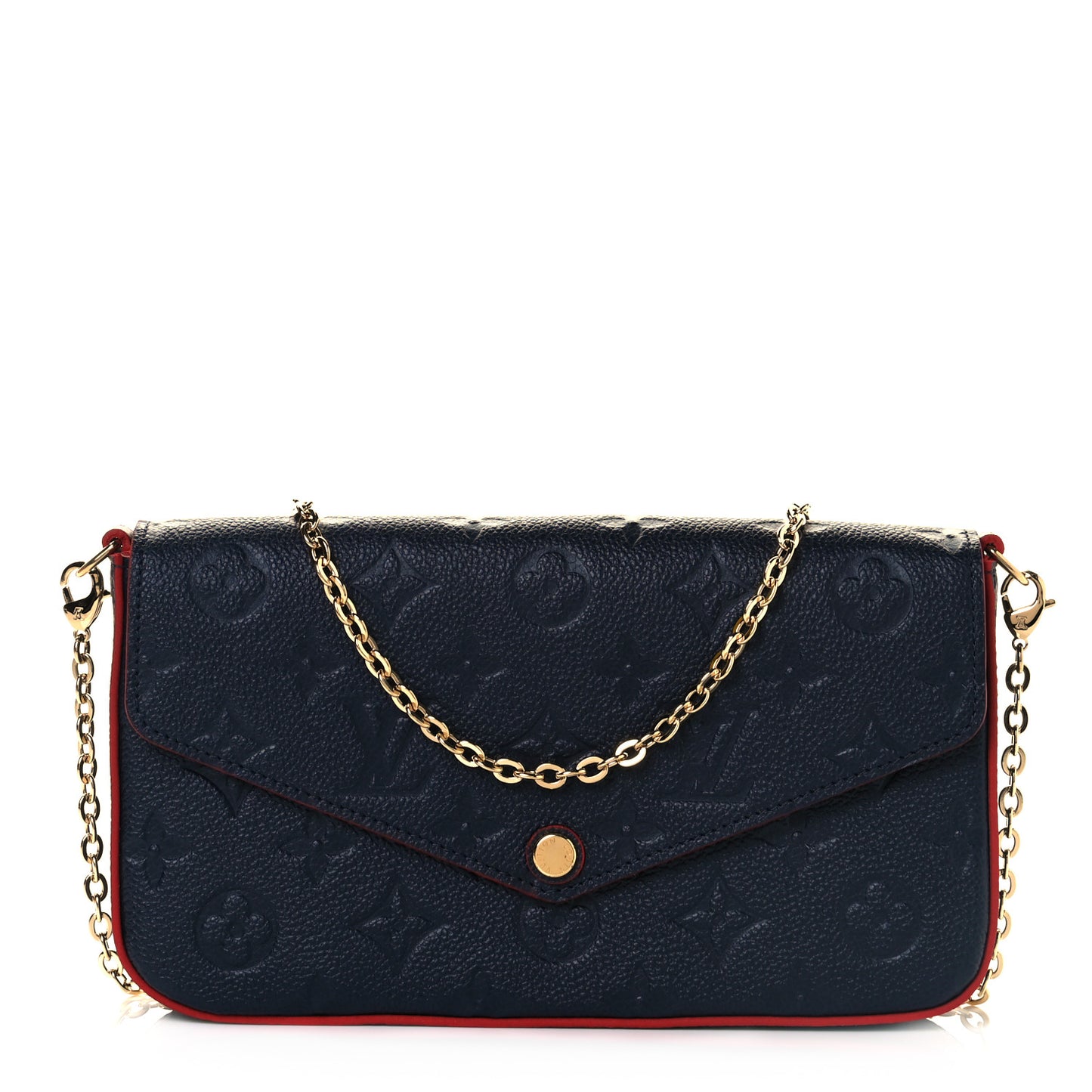Empreinte Pochette Felicie Chain Wallet Marine Rouge