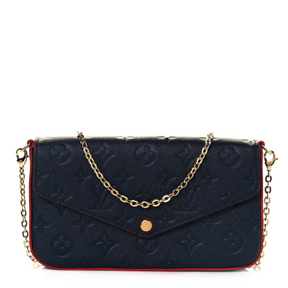 Louis Vuitton Empreinte Pochette Felicie Chain Wallet Marine Rouge 3 of 10