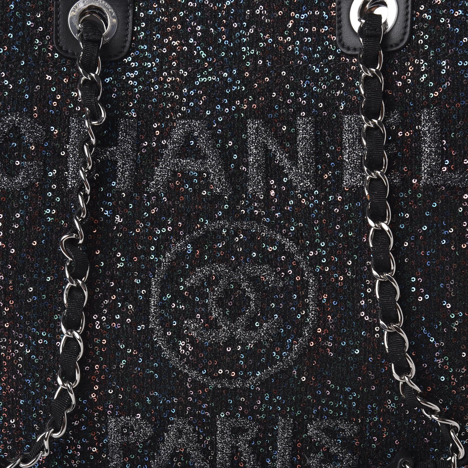 Chanel Calfskin Sequin Medium Deauville Tote Black 11 of 11