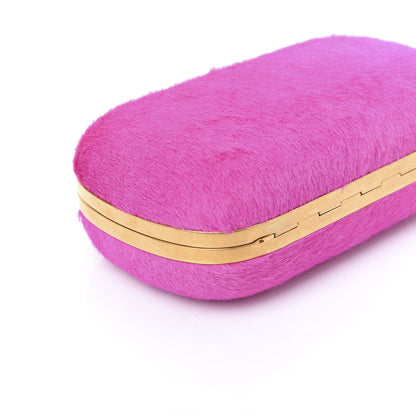 Alexander McQueen Calf Hair Skull Box Clutch Bright Pink 8 of 9