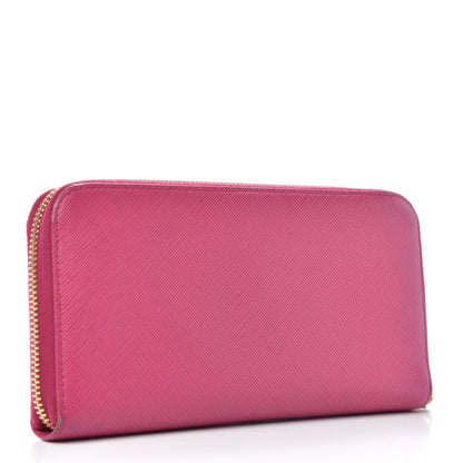 Prada Saffiano Zip Around Wallet Peonia 3 of 7