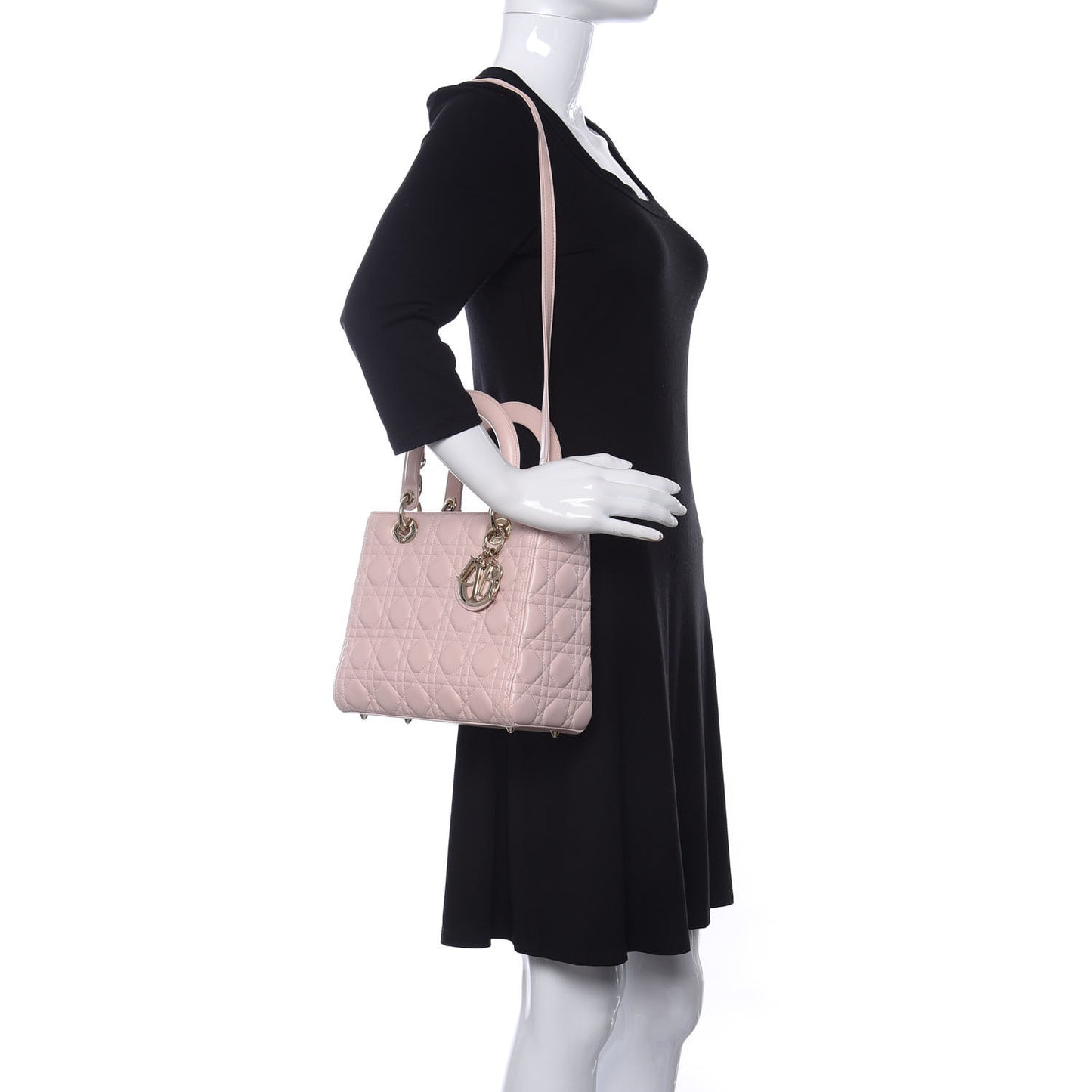 Lambskin Cannage Medium Lady Dior Light Pink