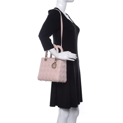 Christian Dior Lambskin Cannage Medium Lady Dior Light Pink 2 of 14