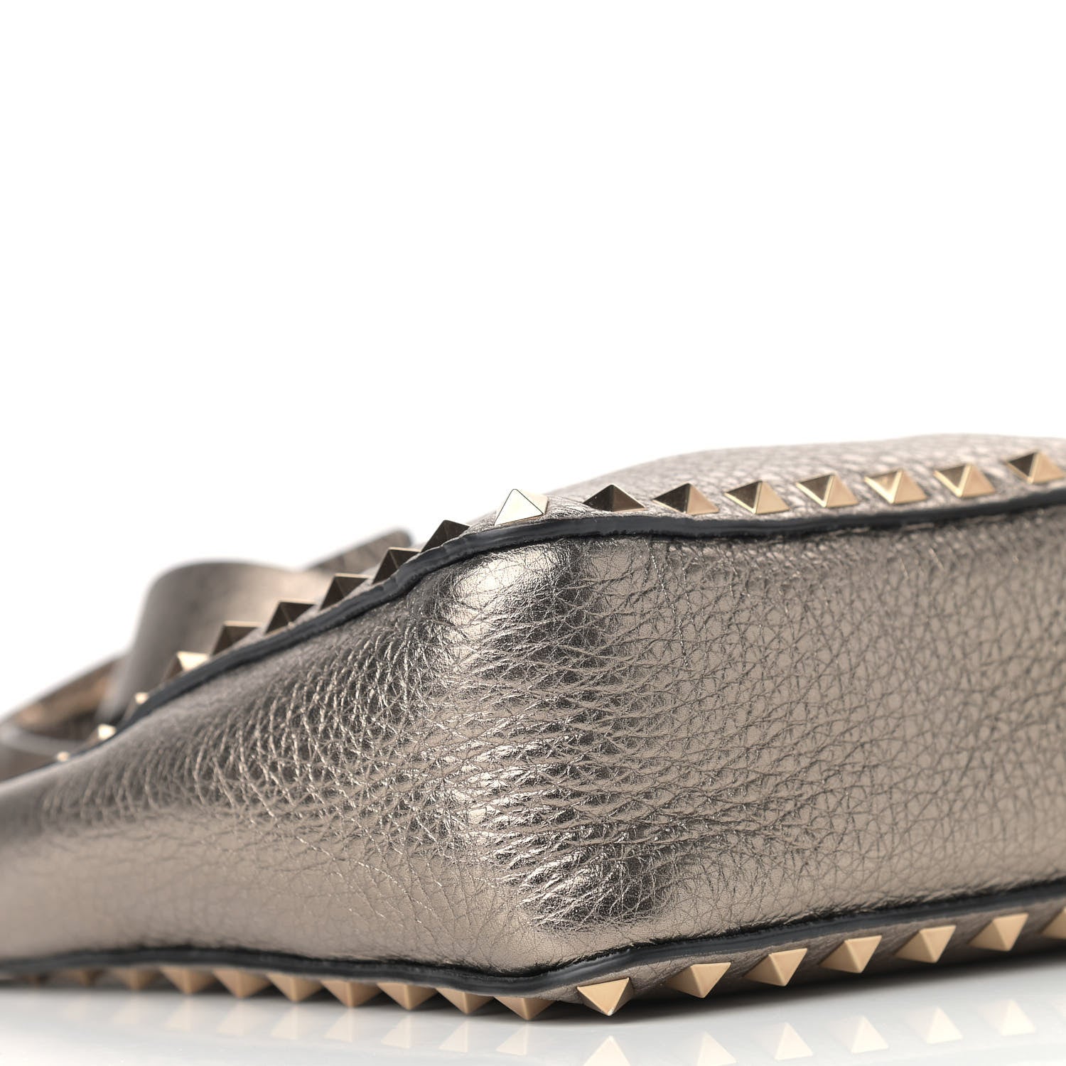 Valentino Garavani Metallic Pebbled Calfskin Mini Rockstud Flip-Lock Messenger Bag Sasso 7 of 8
