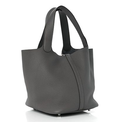Hermes Taurillon Clemence Picotin Lock 22 MM Gris Meyer 3 of 10