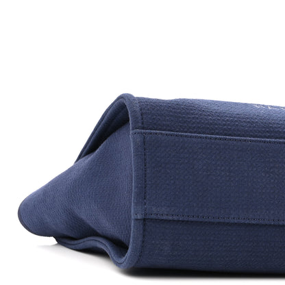 Chanel Mixed Fibers Calfskin Small Deauville Tote Dark Blue 9 of 10