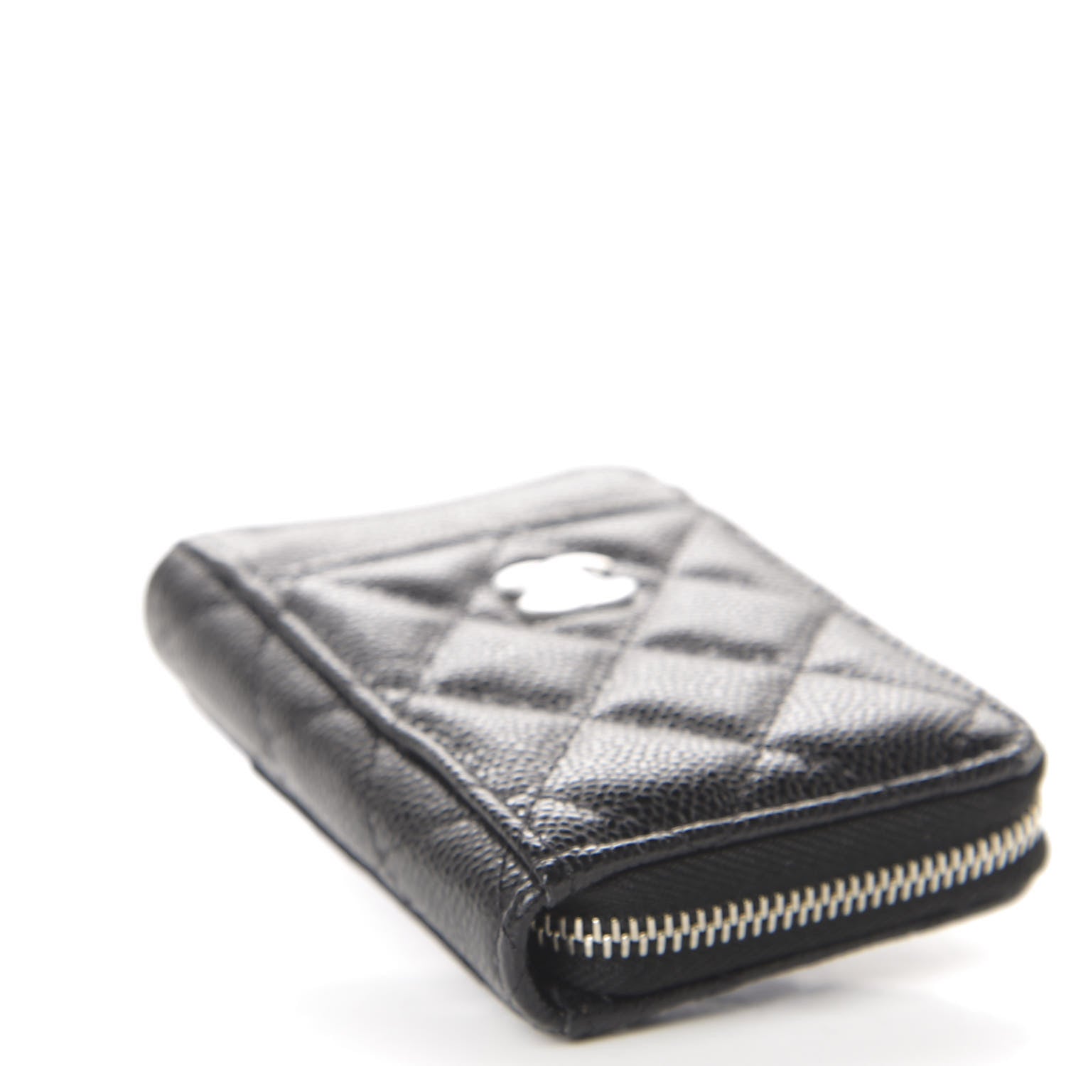 Chanel Caviar Quilted Zip Card Holder Black 8 of 11
