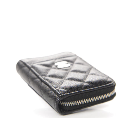 Chanel Caviar Quilted Zip Card Holder Black 8 of 11