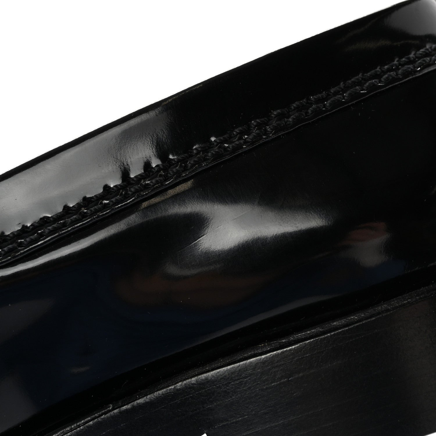 Chanel Shiny Calfskin Logo Loafers 36 Black 10 of 10