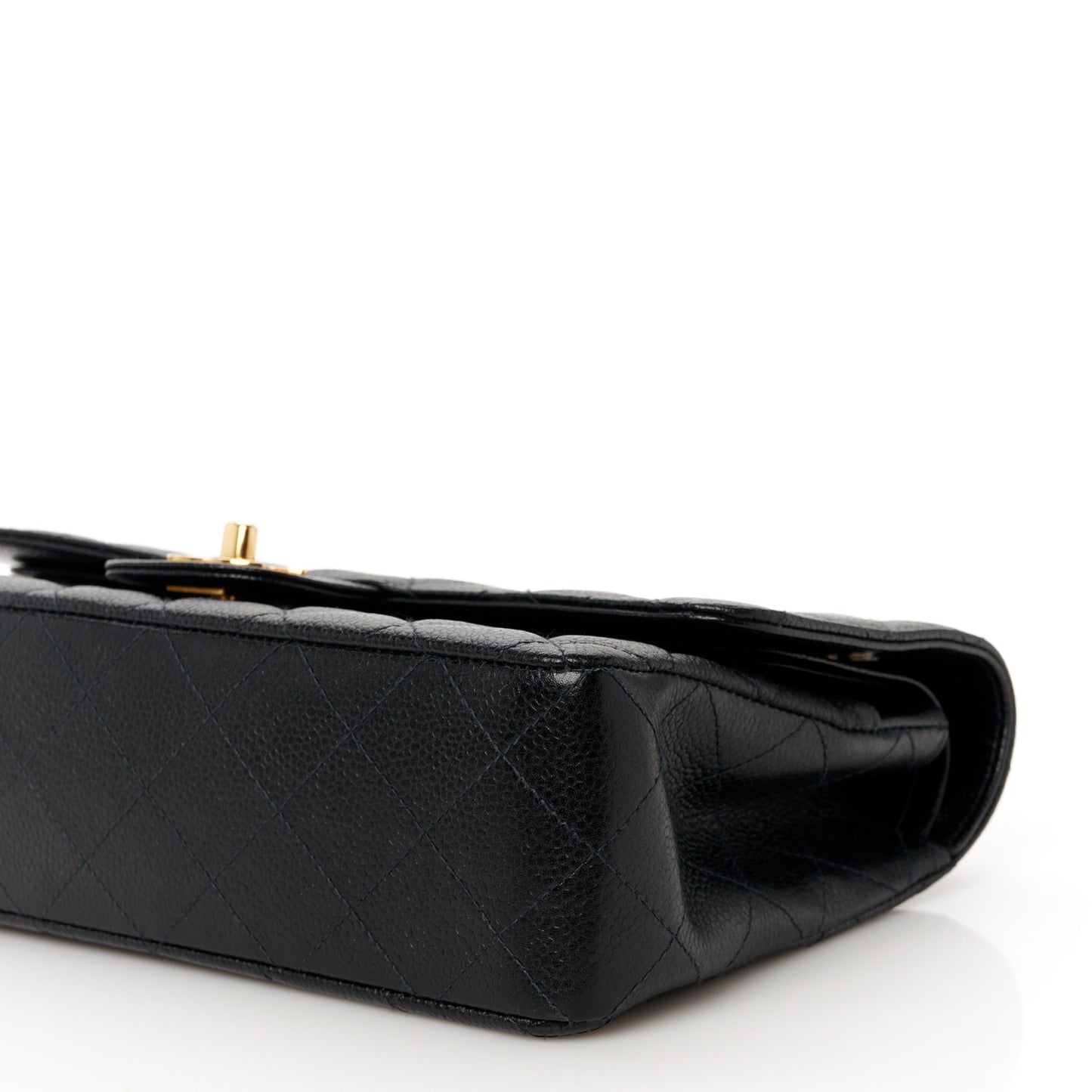 Caviar Quilted Medium Double Flap Black
