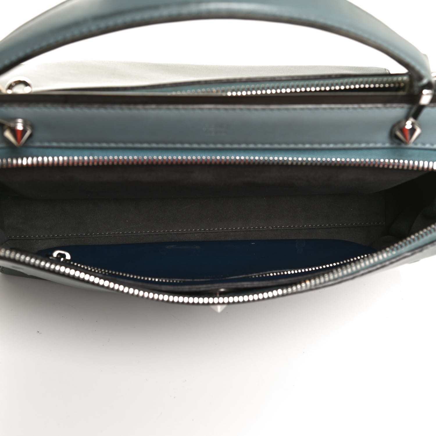Fendi Vitello Baltico Dolce DotCom Satchel Riviera Blue Notte 5 of 12