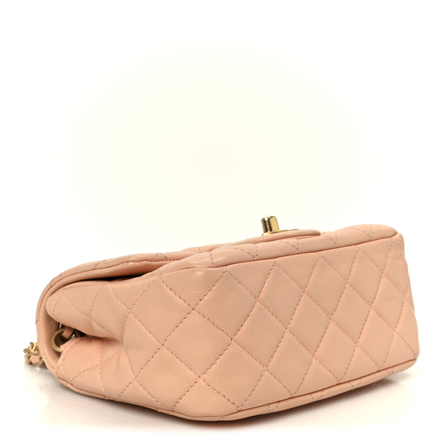 Chanel Lambskin Quilted Mini Pearl Crush Flap Light Orange 1840165