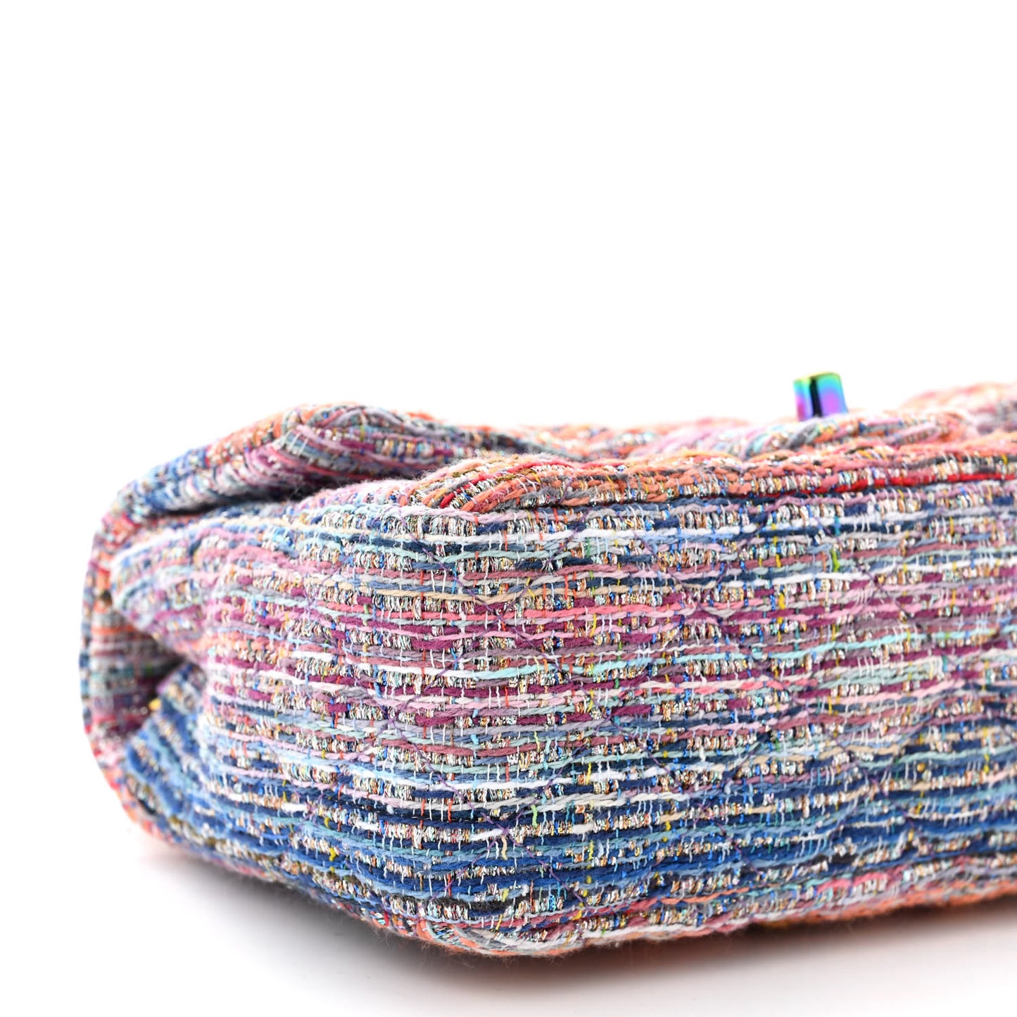 Tweed Quilted Mini Rectangular Flap Blue Pink Orange