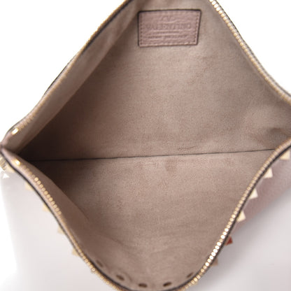 Valentino Garavani Pebbled Calfskin Large Rockstud Zip Pouch Poudre 5 of 9