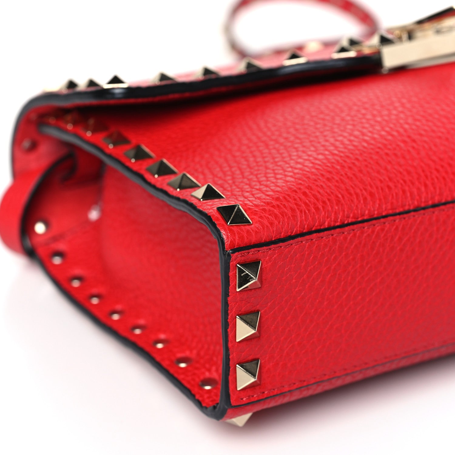 Valentino Garavani Pebbled Calfskin Medium Rockstud Flip Lock Crossbody Bag Rouge Pur 7 of 8