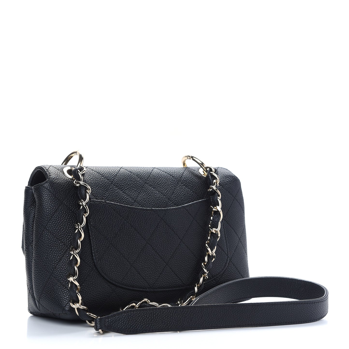 Caviar Quilted Small City Walk Flap Black