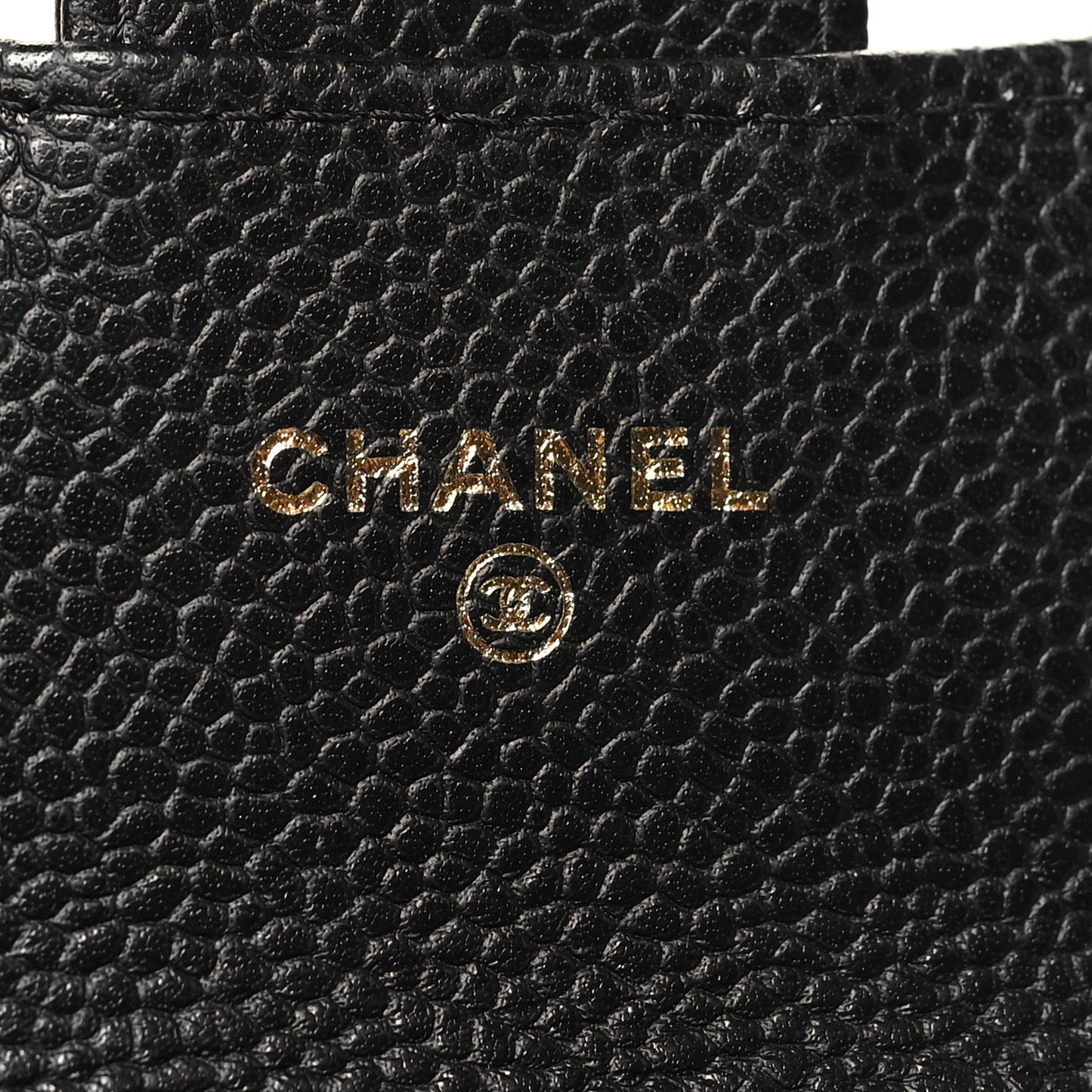 Caviar Quilted Flap Card Holder Wallet Black