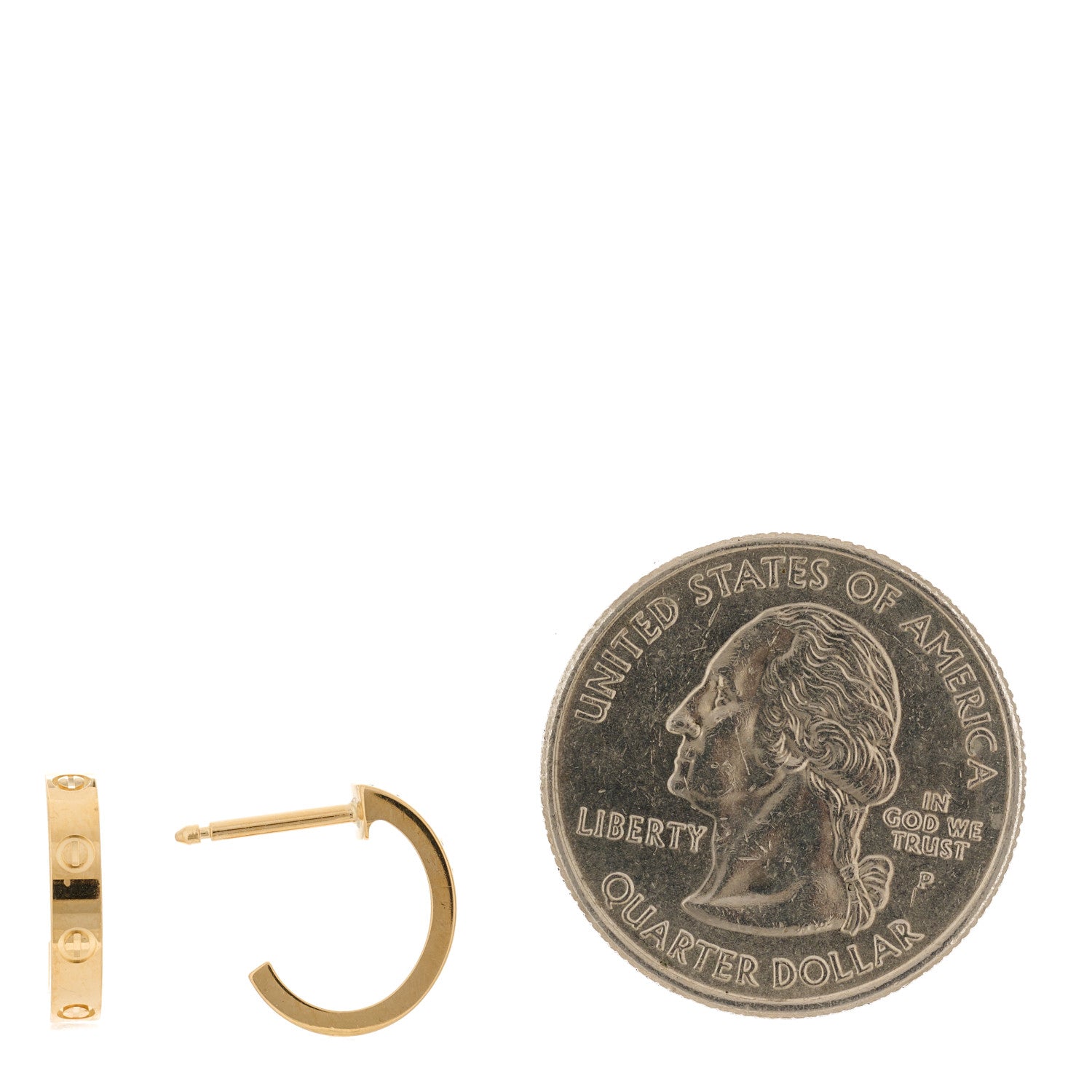 Cartier 18K Yellow Gold Small LOVE Hoop Earrings 2 of 7